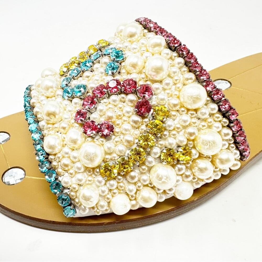 Gucci Pearl Crystal Slide Sandals Womens Size EU 37 - Picture 9 of 15